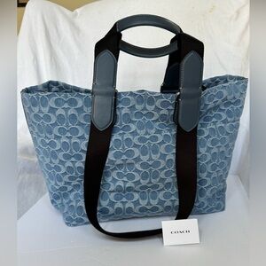 Coach Denim Blue Signature C Tote NWT